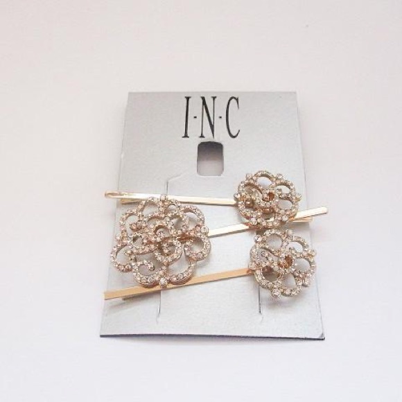 NWT INC International Concepts International Concepts Gold Tone Pavé Hair Pins - Picture 2 of 5